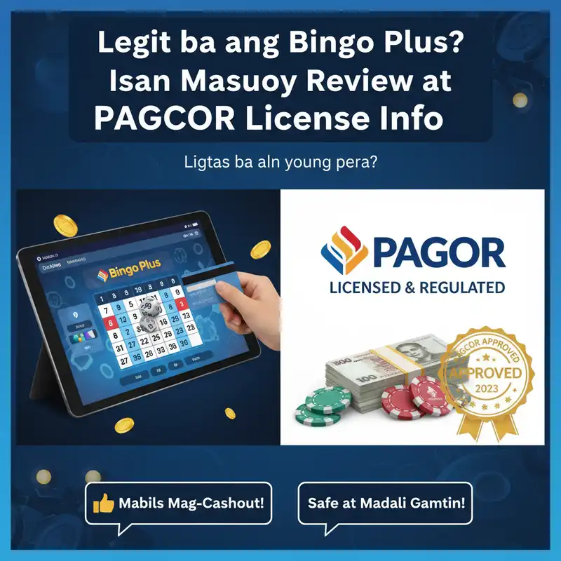 Bingo Plus Legitimacy and PAGCOR License Banner